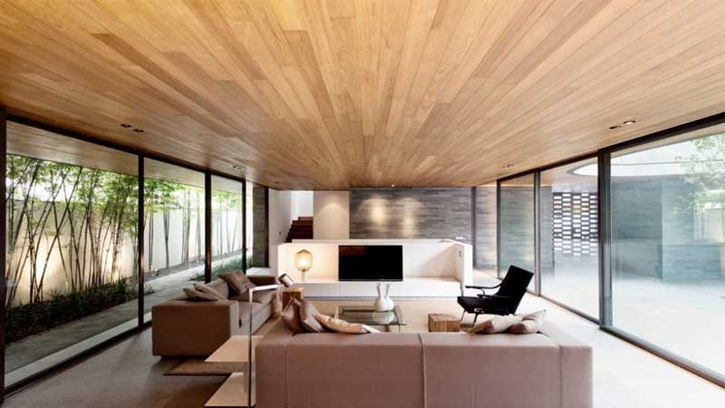 inspirasi model plafon kayu keruing minimalis