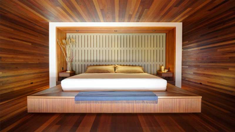 inspirasi desain kamar tidur kayu minimalis