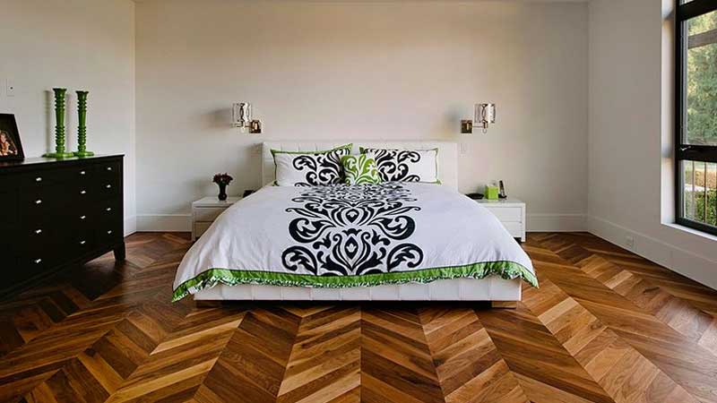 rekomendasi lantai kayu jati pada kamar tidur minimalis