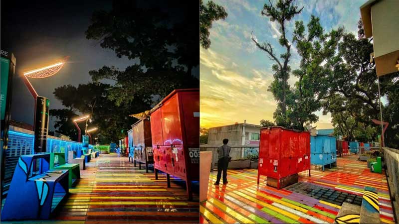 Intip Keindahan di Skywalk Cihampelas Bandung Yang Instagramable suasana siang dan malam di skywalk Bandung