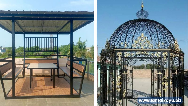 Ide Desain Gazebo Unik Dari Berbagai Material Bahan Gazebo Dari Besi Tempa Atau Baja Ringan