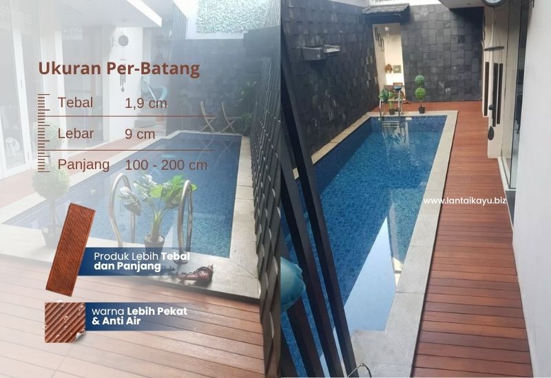 Decking kolam renang kayu merbau, sebagus ini? Penjual lantai kayu Indonesia