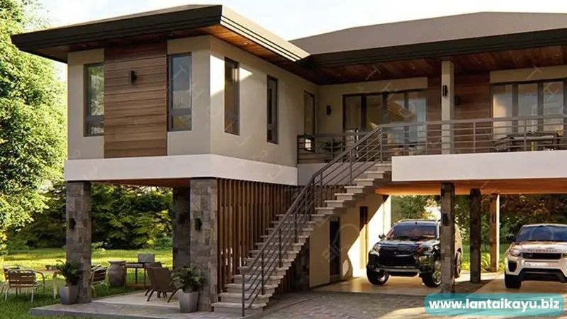 Yuk, Intip Keunikan Desain Rumah Panggung Modern Rumah Panggung Dengan Kombinasi Material