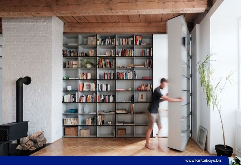 5 Ide Desain Pintu Rahasia yang Unik dan Nyentrik Pintu Rahasia Berbentuk Rak Buku