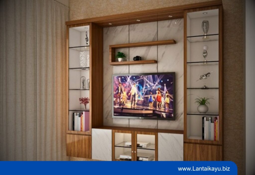 Ide Desain Backdrop TV yang Akan Mempercantik Interior Rumah Backdrop TV Berbentuk Rak