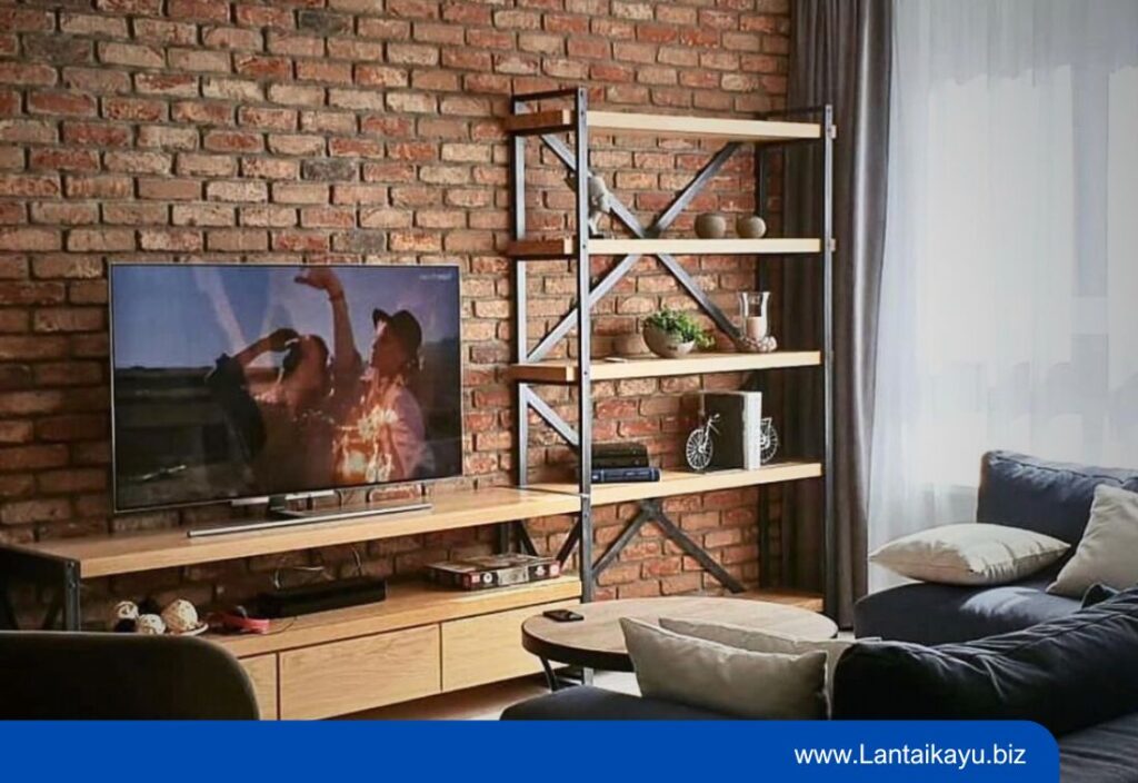 Ide Desain Backdrop TV yang Akan Mempercantik Interior Rumah Backdrop TV Bernuansa Industrial