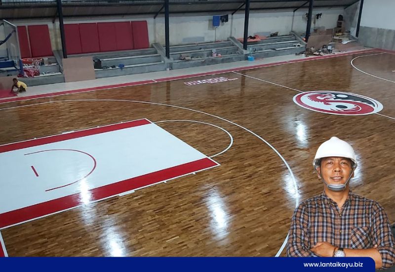 Bahan Lantai Lapangan Basket Outdoor yang Tangguh dan Tahan Lama Bahan Lapangan Basket Outdoor Profesional , Ukuran, Luas Dan Lebarnya